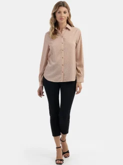 Usha Damen Bluse in beige - Ausschnitt: ohne Kragen