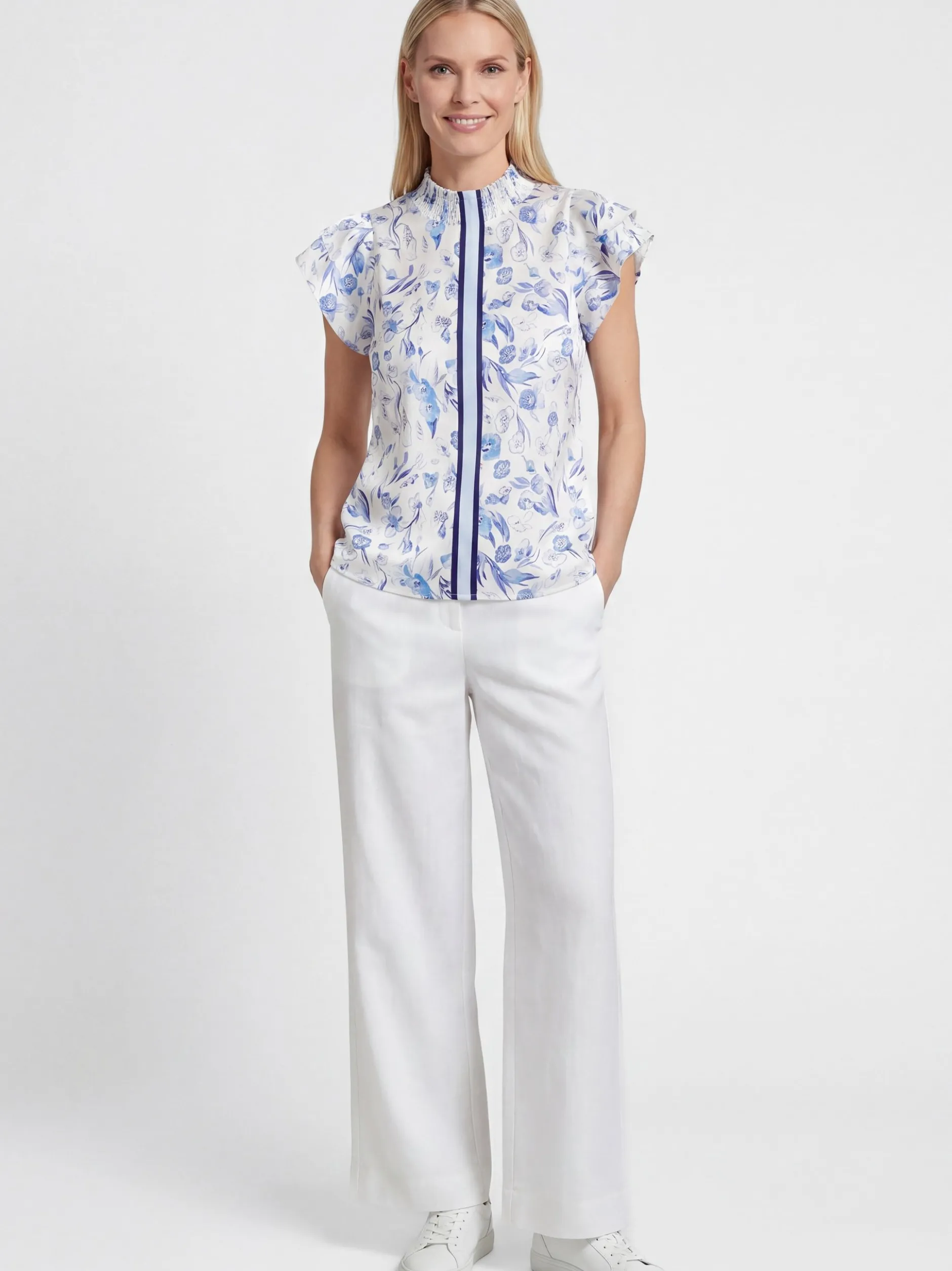Usha Damen Bluse in blau