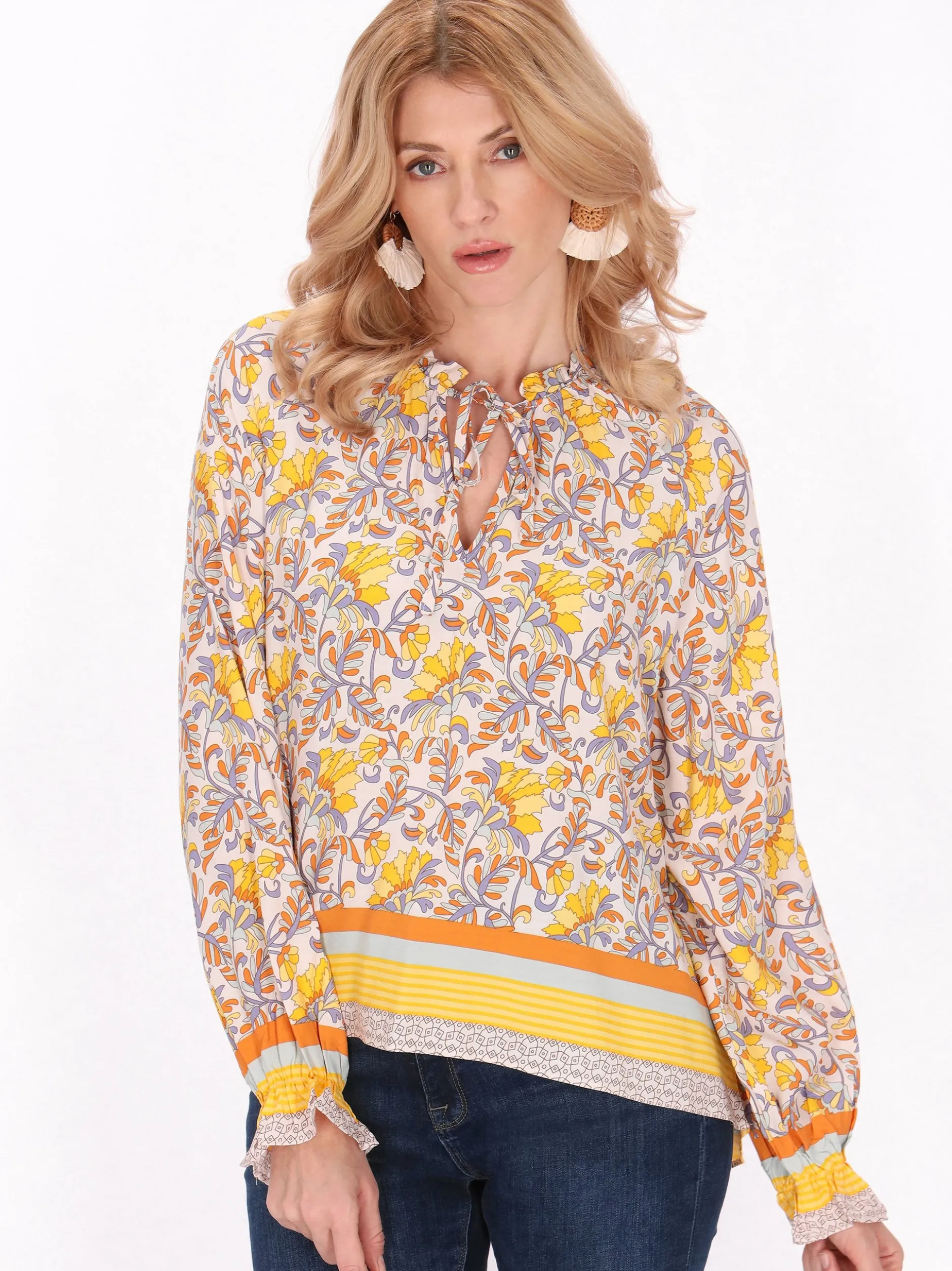 Usha Damen Bluse in gelb
