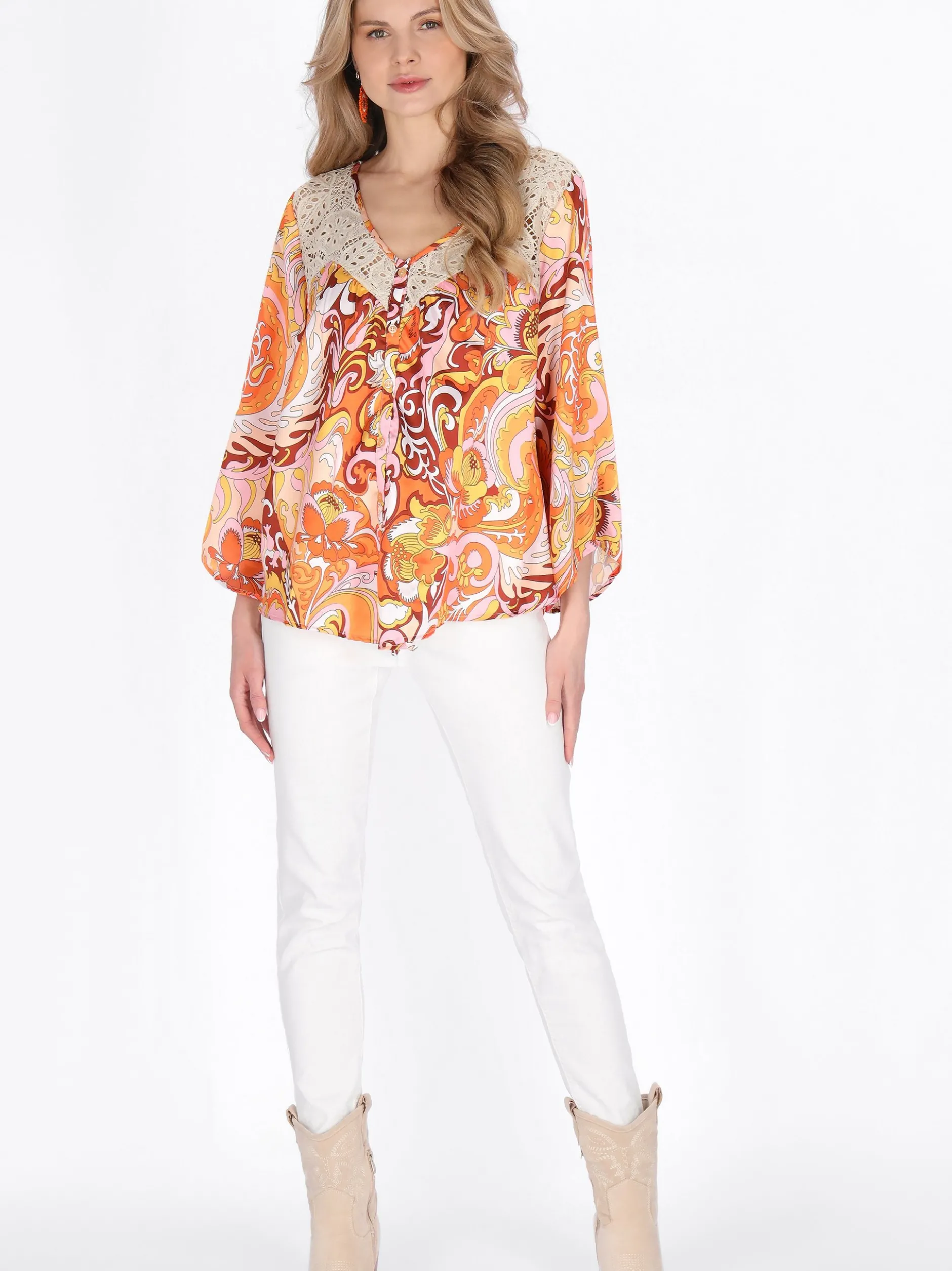 Usha Damen Bluse in gelb