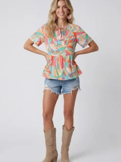 Usha Damen Bluse in mehrfarbig
