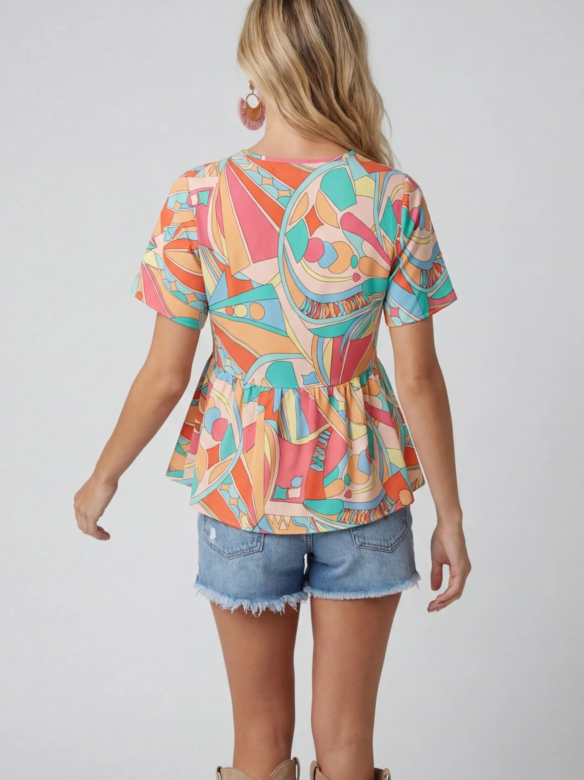 Usha Damen Bluse in mehrfarbig