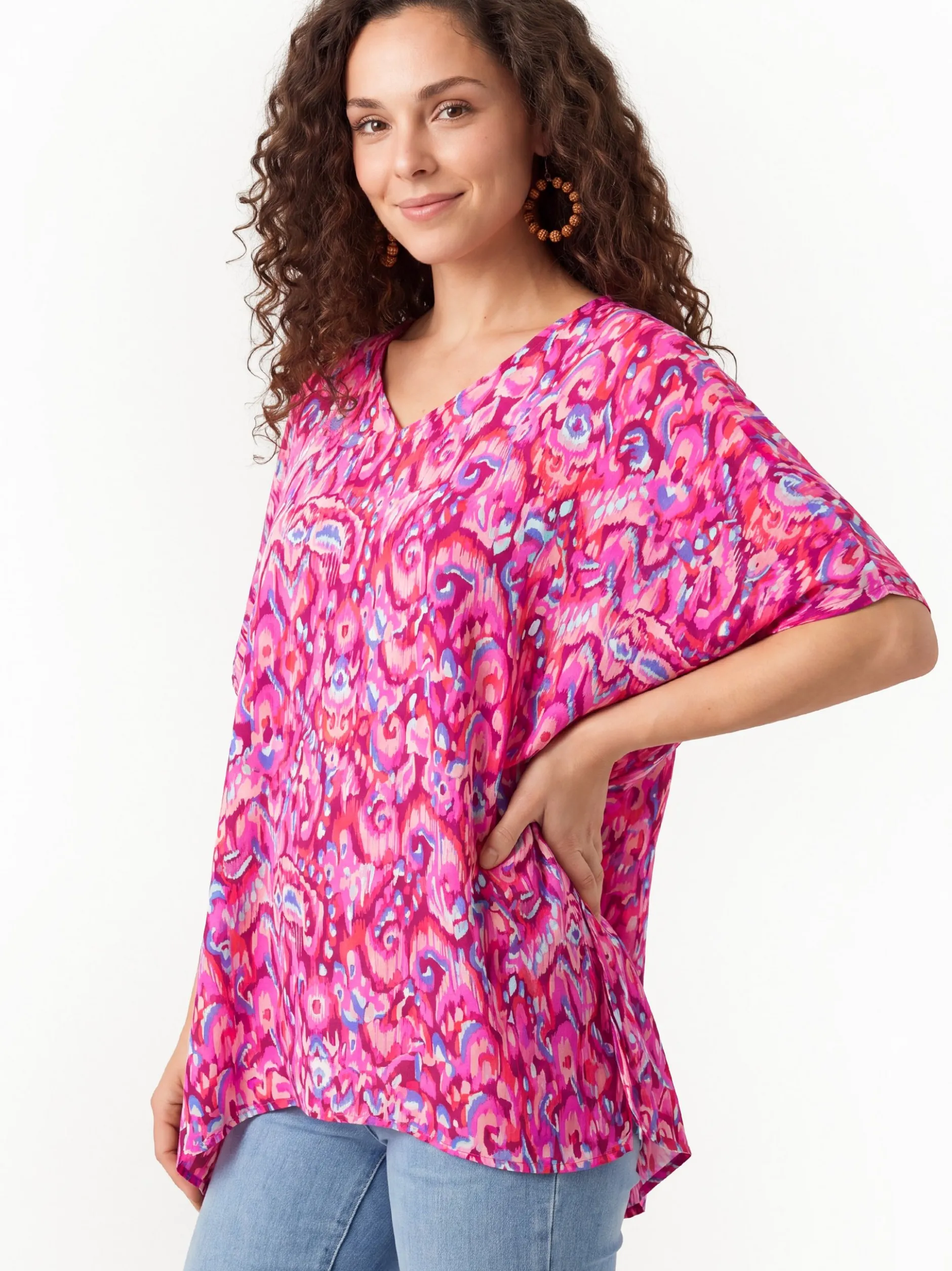 Usha Damen Bluse in mehrfarbig