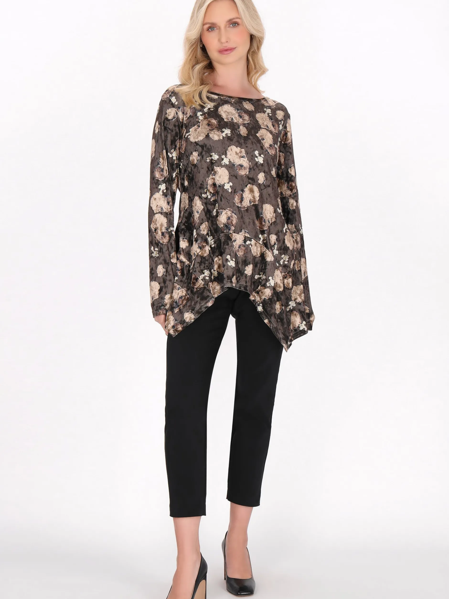 Usha Damen Bluse in mehrfarbig - Ausschnitt: Rundhals