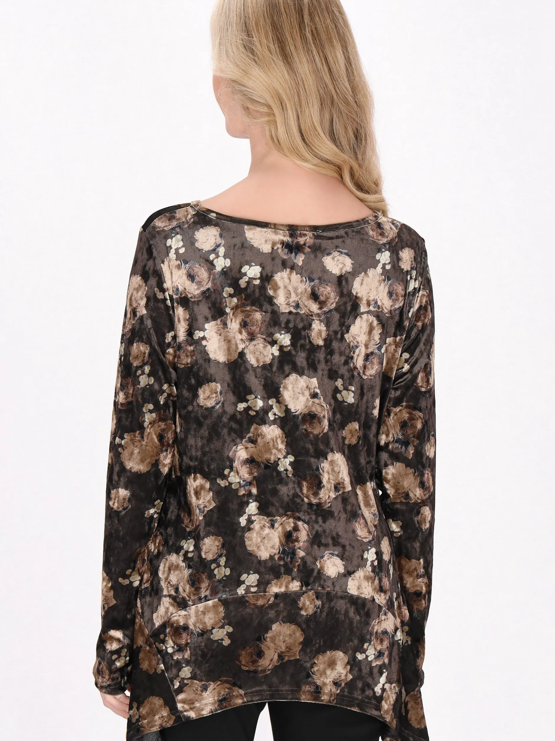 Usha Damen Bluse in mehrfarbig - Ausschnitt: Rundhals