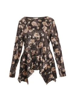 Usha Damen Bluse in mehrfarbig - Ausschnitt: Rundhals