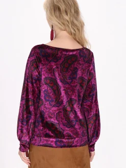 Usha Damen Bluse in mehrfarbig - Ausschnitt: Rundhals