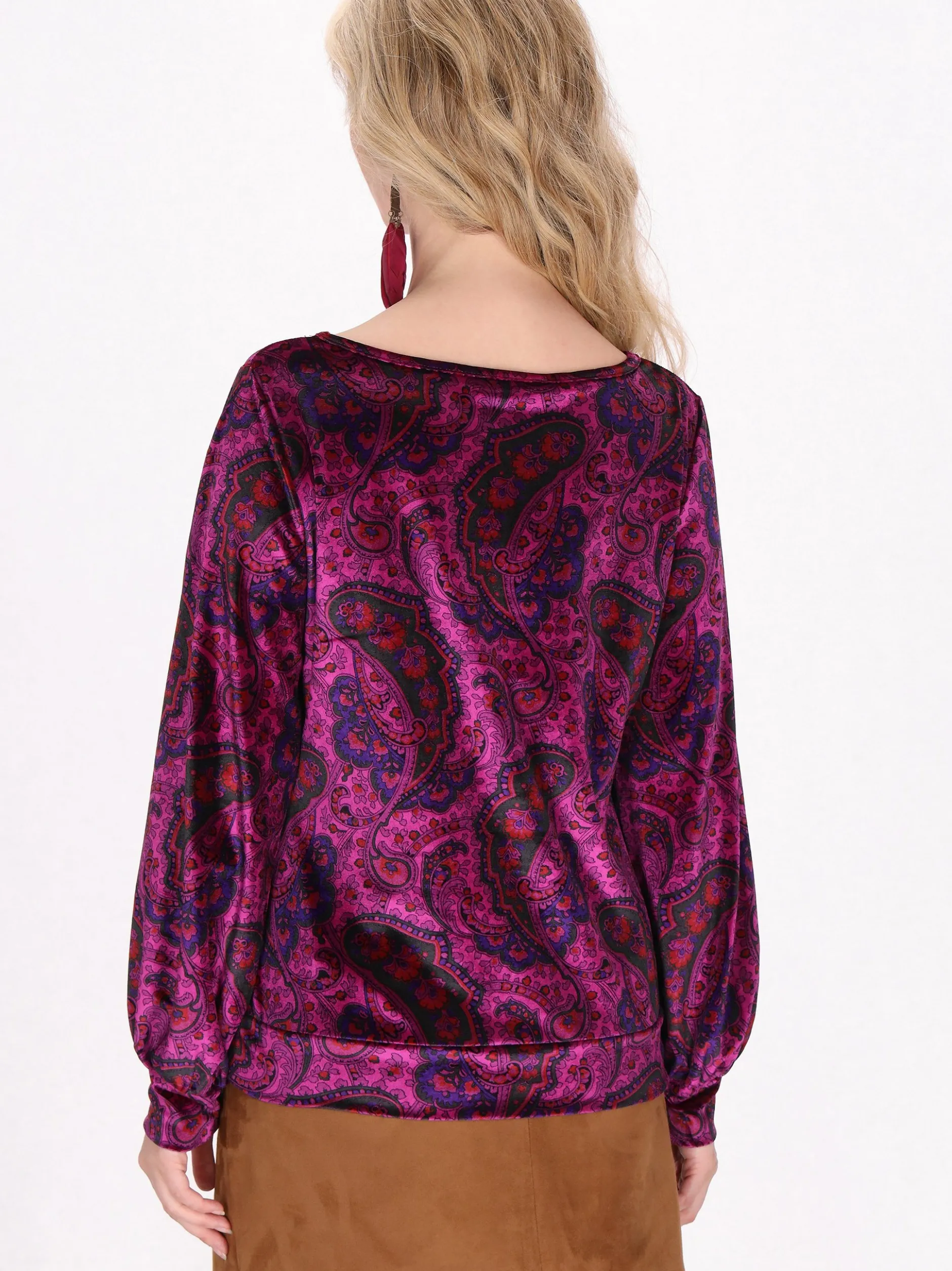 Usha Damen Bluse in mehrfarbig - Ausschnitt: Rundhals