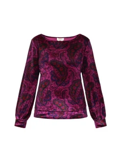 Usha Damen Bluse in mehrfarbig - Ausschnitt: Rundhals
