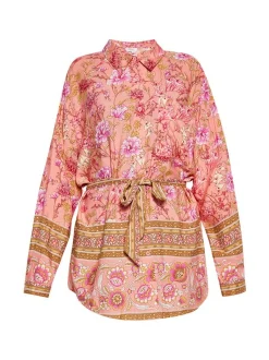 Usha Damen Bluse in rosa - Ausschnitt: ohne Kragen