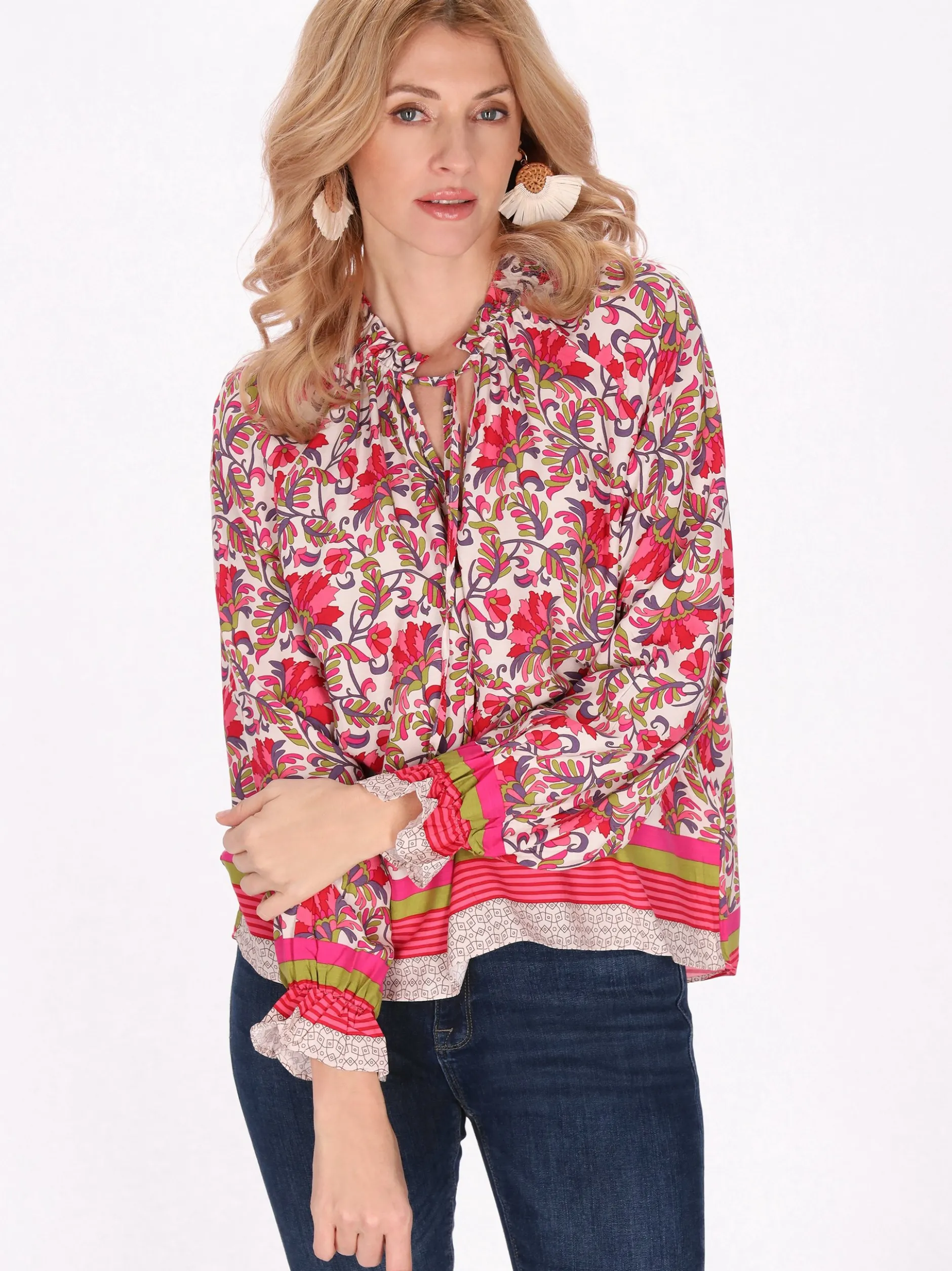 Usha Damen Bluse in rot