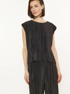 Usha Damen Bluse in schwarz - Ausschnitt: Rundhals