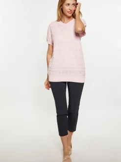 Usha Damen Hemd in rosa - Ausschnitt: Rundhals