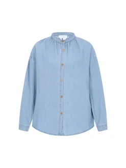 Usha Damen Jeansbluse in blau