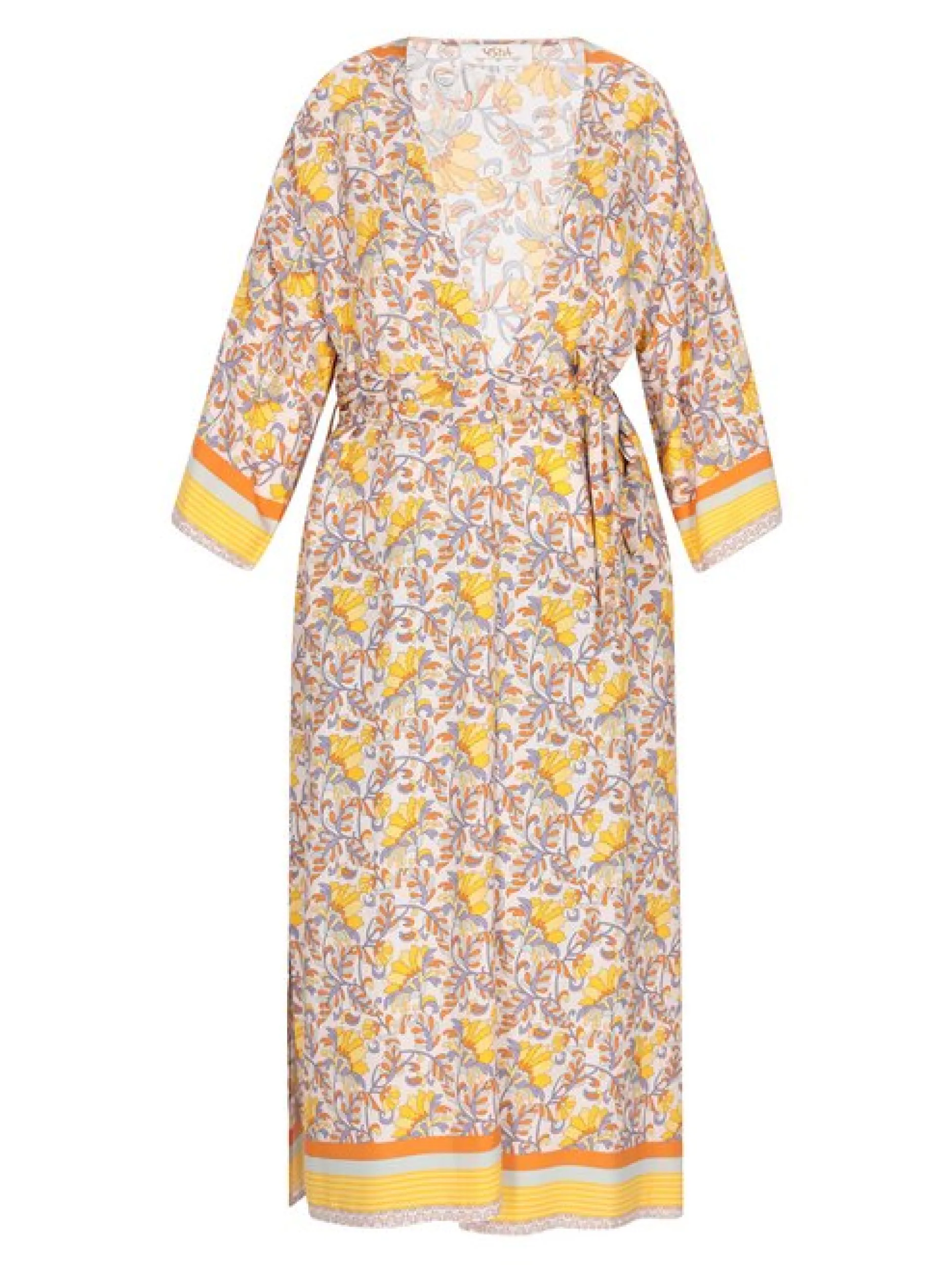 Usha Damen Kimono in gelb - Länge: mittel