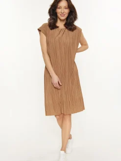 Usha Damen Kleid in beige - Ausschnitt: Rundhals