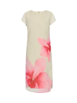 Usha Damen Kleid in beige - Ausschnitt: Rundhals