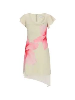 Usha Damen Kleid in beige - Länge: mittel