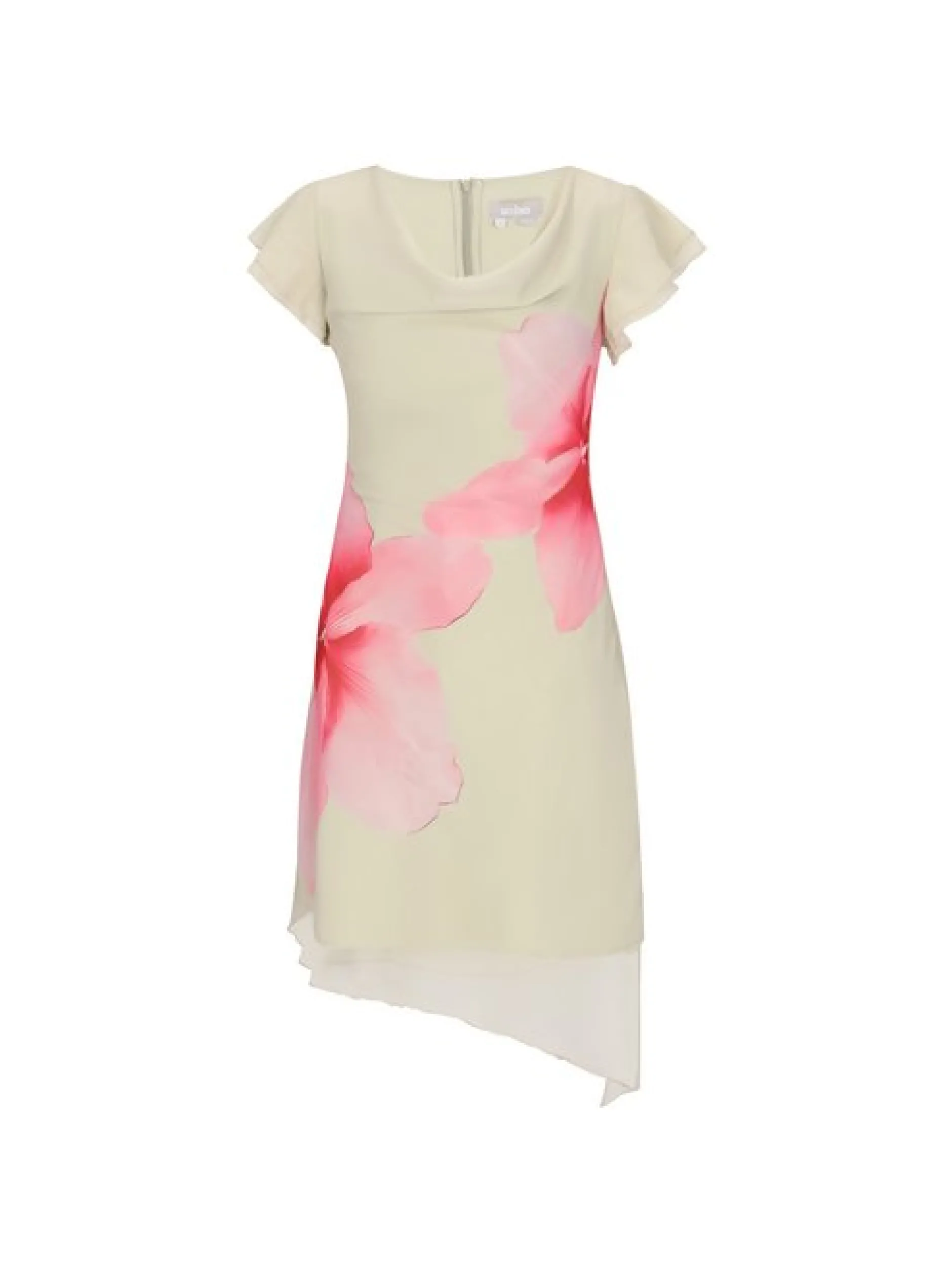 Usha Damen Kleid in beige - Länge: mittel
