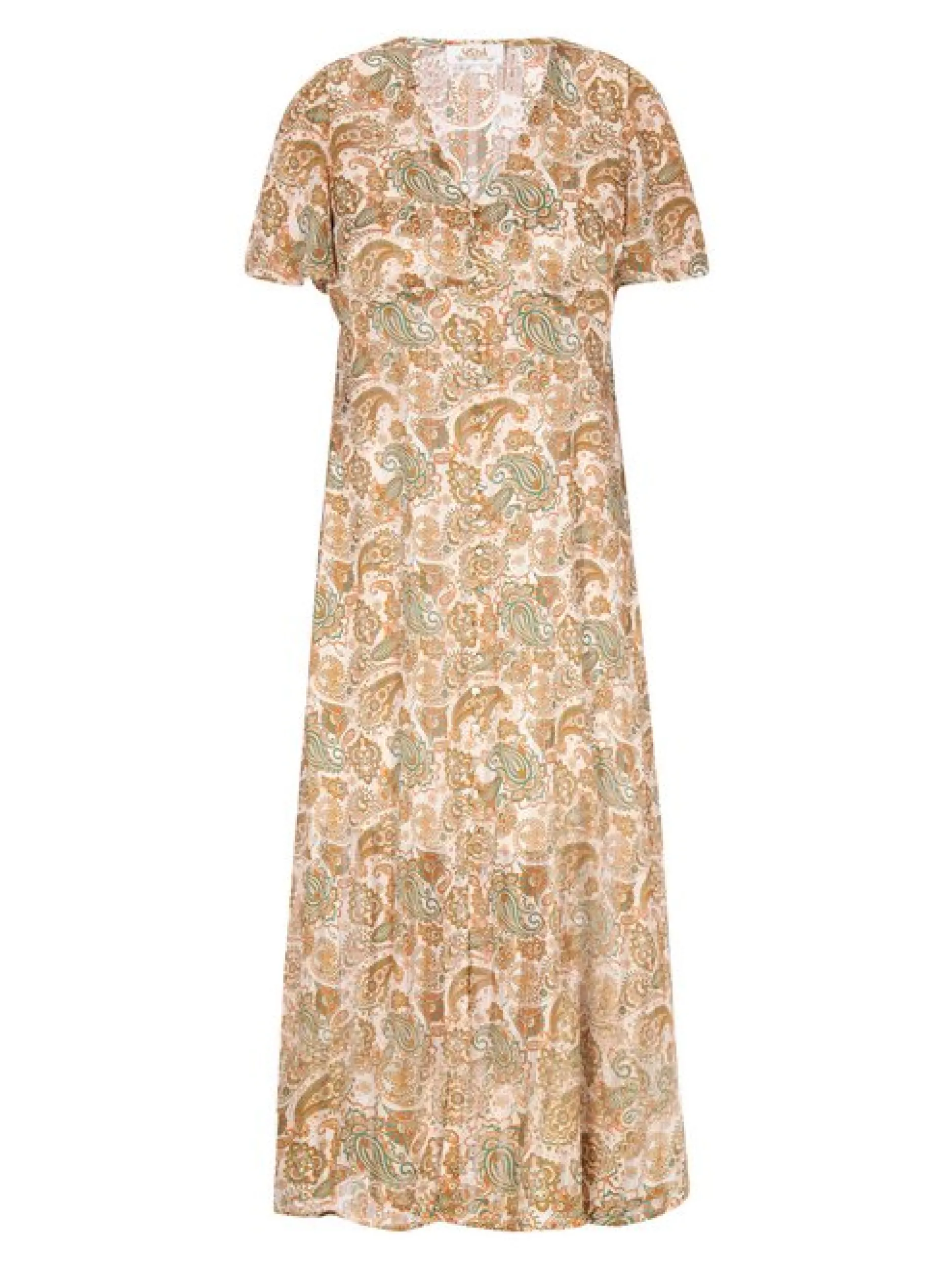 Usha Damen Kleid in beige - Länge: mittel