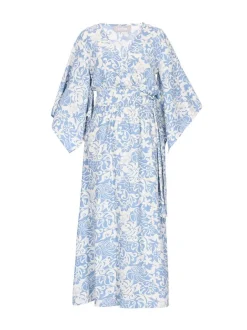Usha Damen Kleid in blau - Länge: mittel