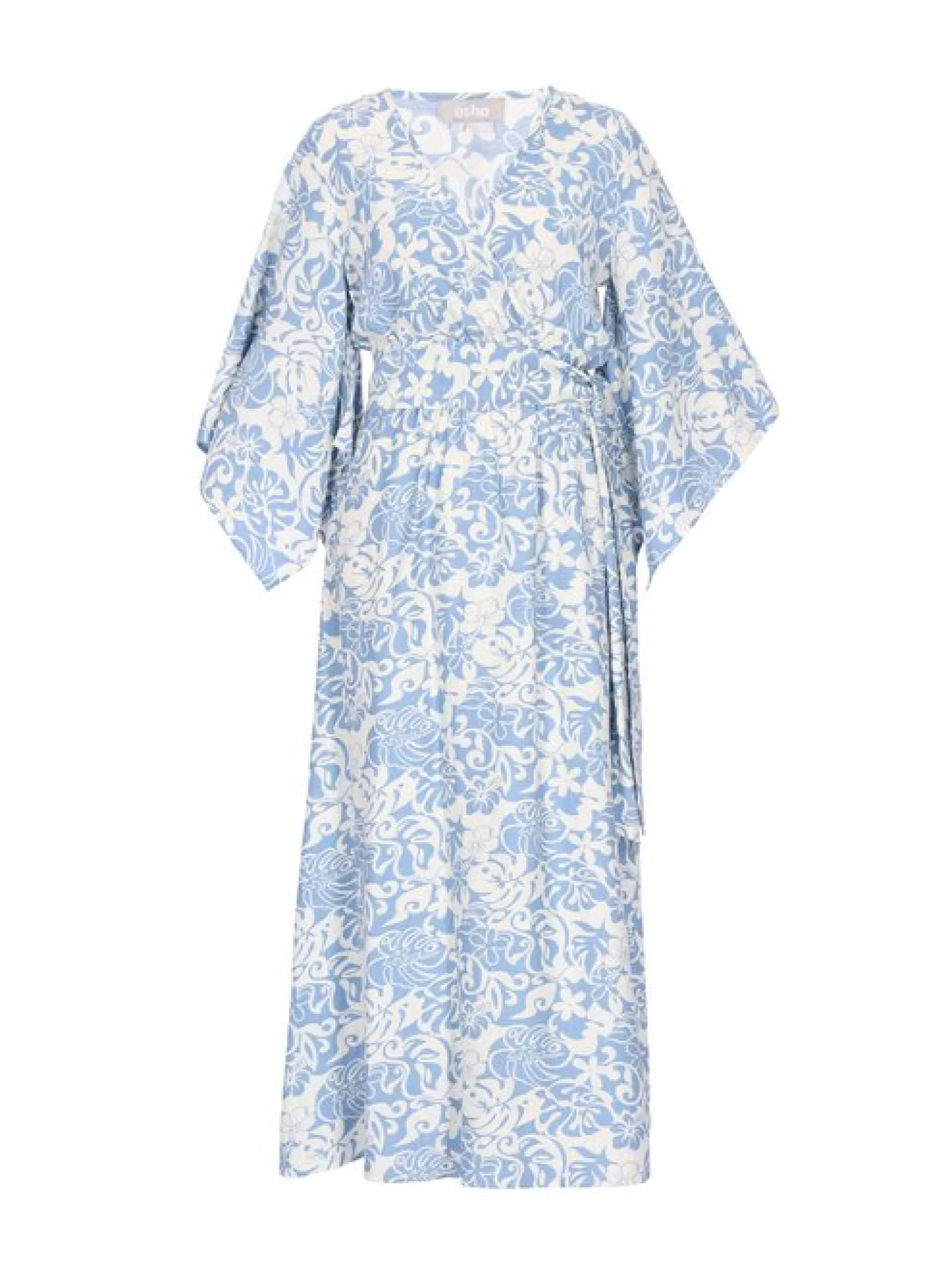 Usha Damen Kleid in blau - Länge: mittel