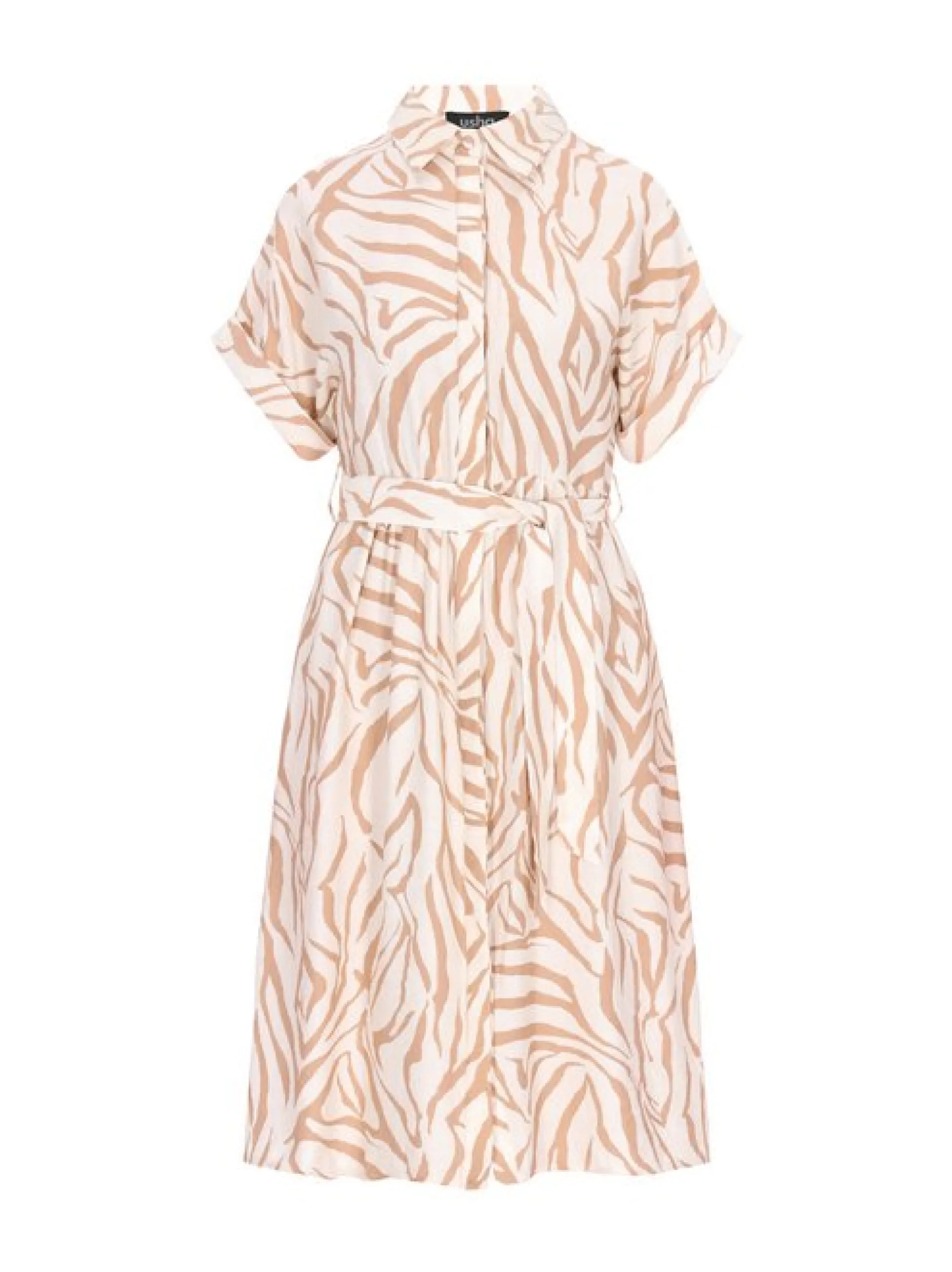 Usha Damen Kleid in ecru - Länge: mittel