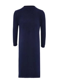 Usha Damen Kleid in marine - Ausschnitt: Rundhals
