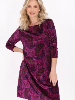 Usha Damen Kleid in mehrfarbig - Ausschnitt: Rundhals