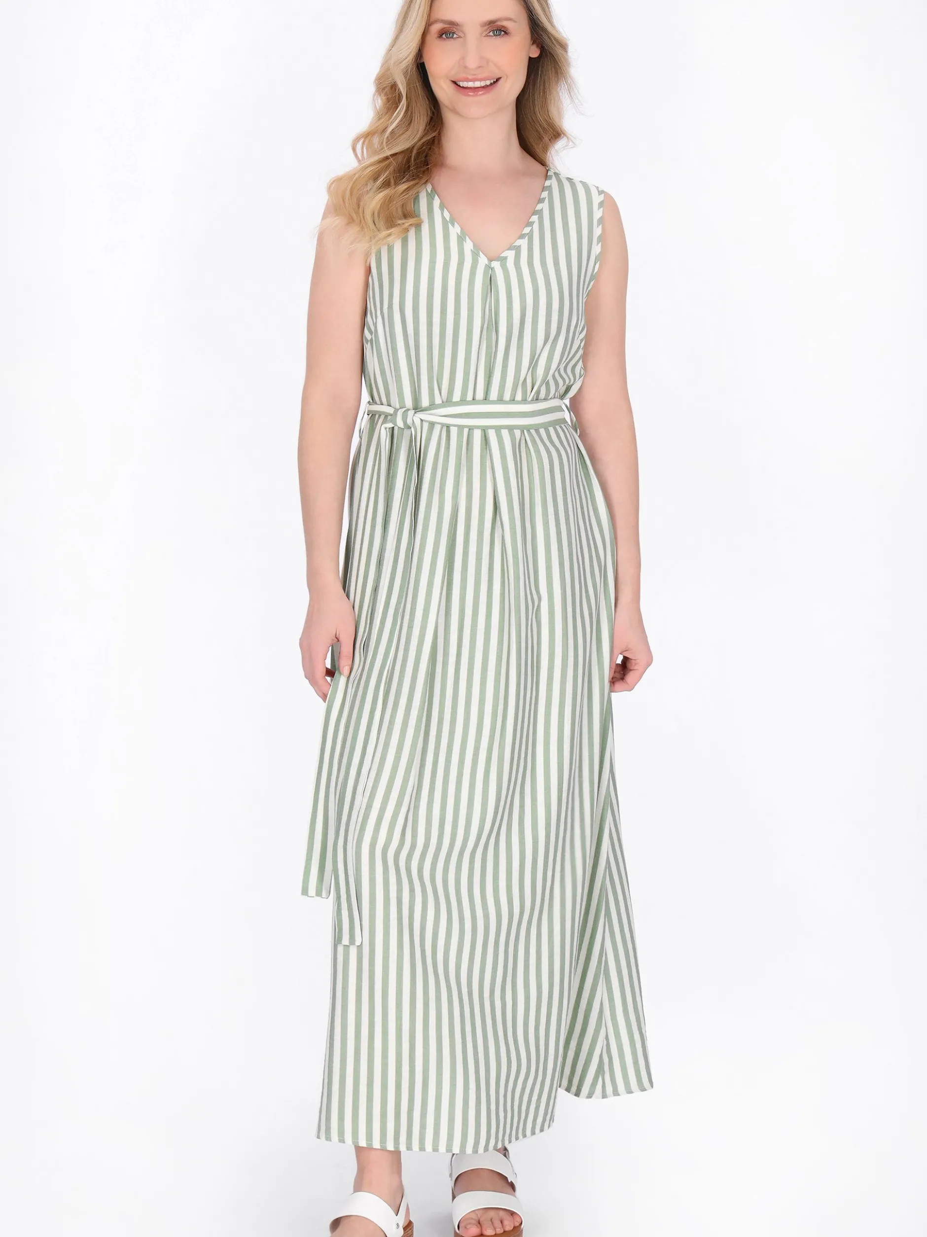 Usha Damen Kleid in mint - Länge: mittel