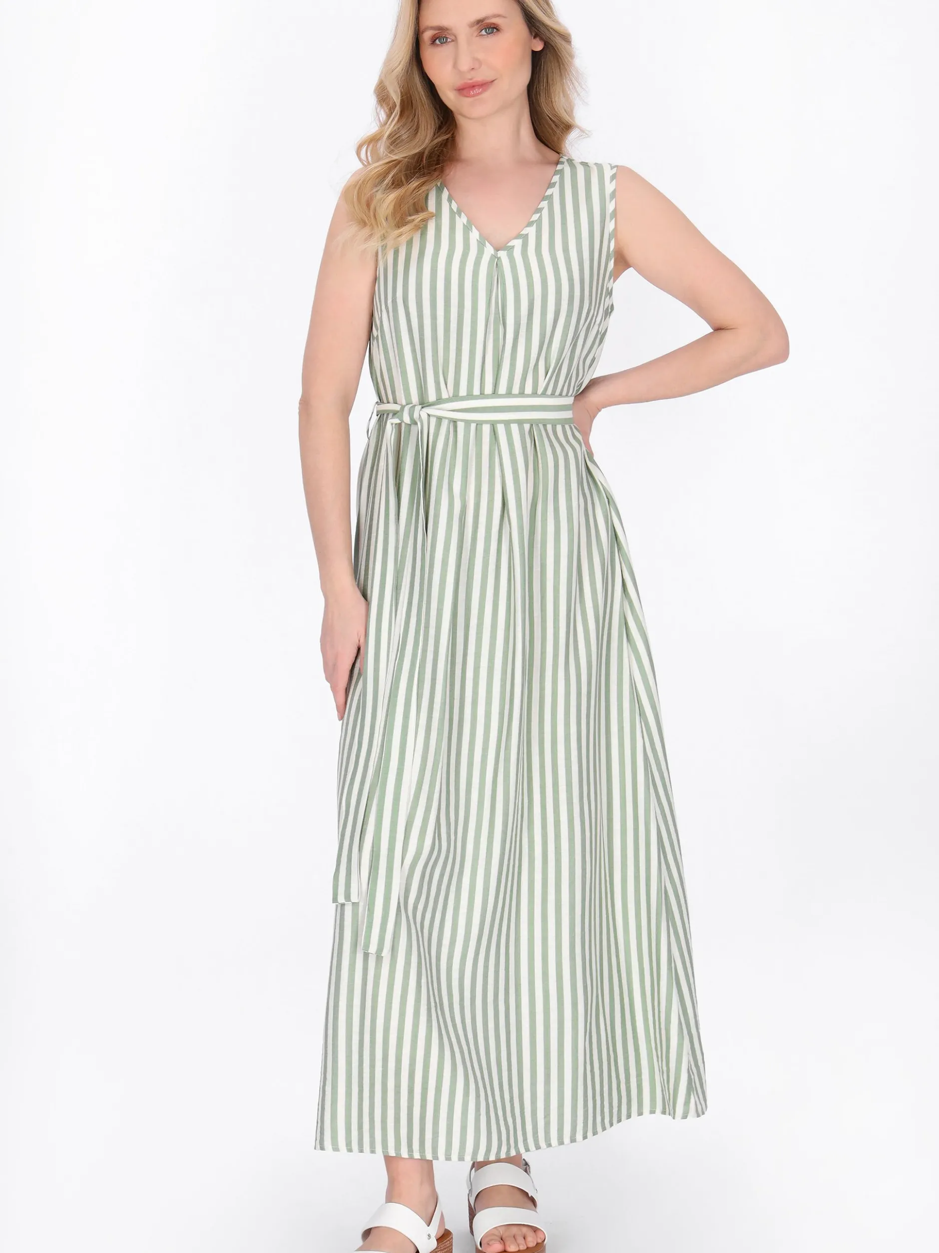 Usha Damen Kleid in mint - Länge: mittel