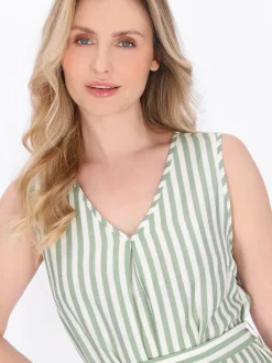 Usha Damen Kleid in mint - Länge: mittel