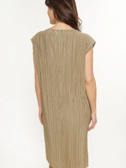Usha Damen Kleid in oliv - Ausschnitt: Rundhals