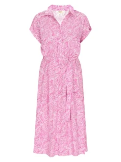 Usha Damen Kleid in pink - Länge: mittel