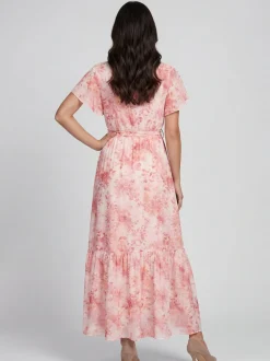 Usha Damen Kleid in rosa - Länge: mittel