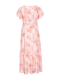 Usha Damen Kleid in rosa - Länge: mittel