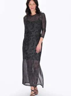 Usha Damen Kleid in schwarz - Ausschnitt: Rundhals