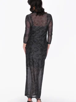 Usha Damen Kleid in schwarz - Ausschnitt: Rundhals