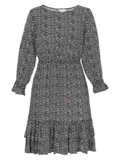 Usha Damen Kleid in schwarz - Ausschnitt: Rundhals