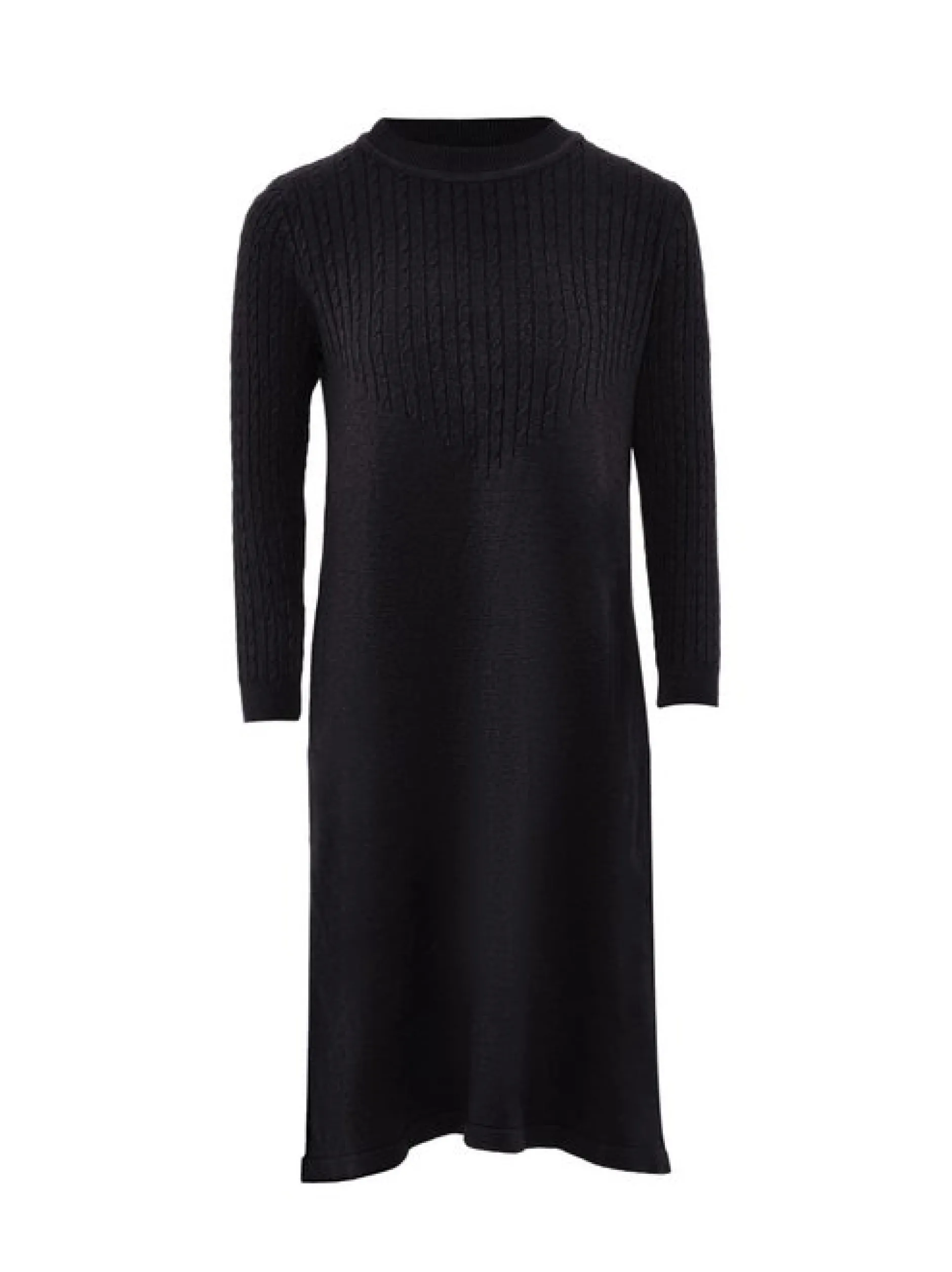 Usha Damen Kleid in schwarz - Ausschnitt: Rundhals