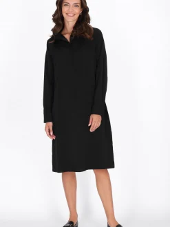 Usha Damen Kleid in schwarz - Länge: mittel
