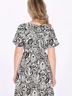 Usha Damen Kleid in schwarz - Länge: mittel