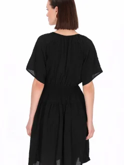 Usha Damen Kleid in schwarz - Länge: mittel