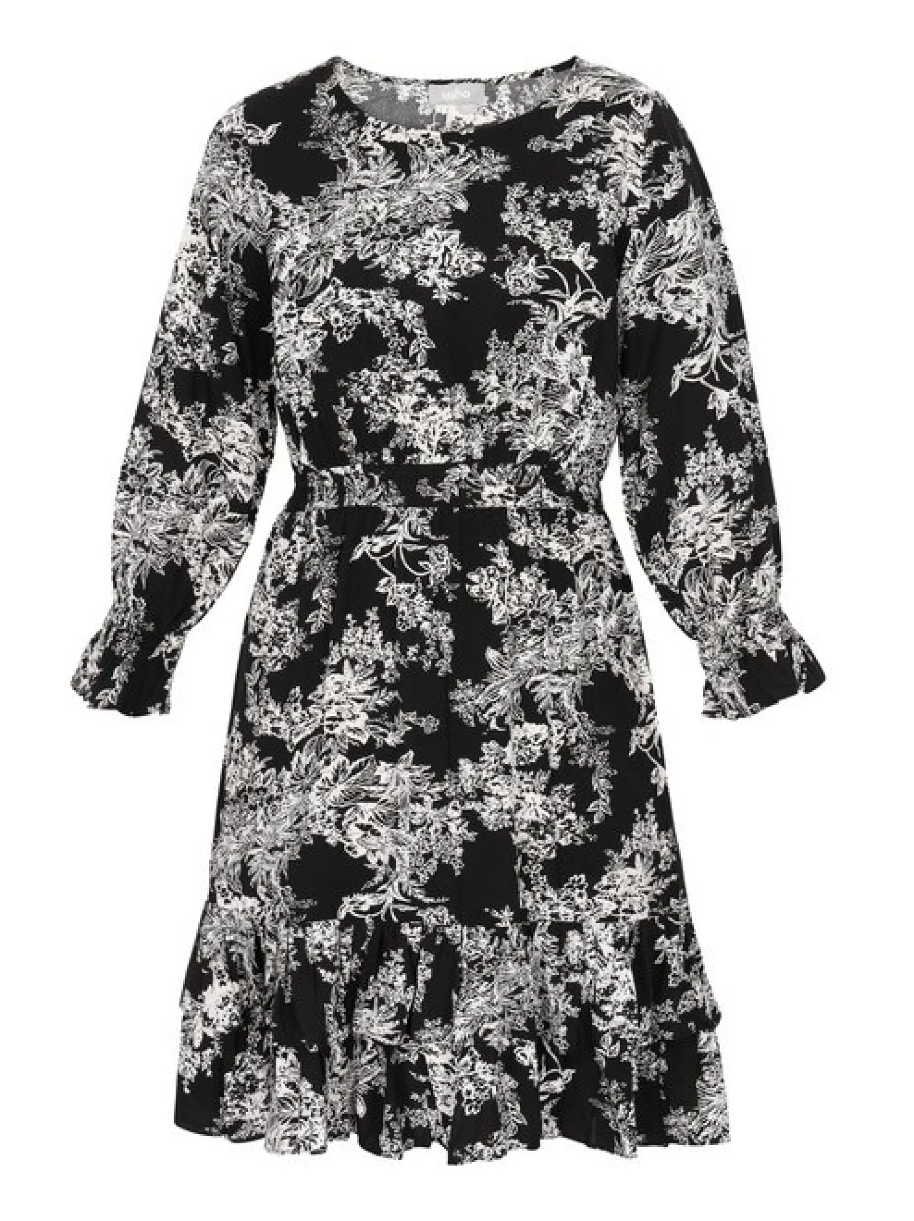Usha Damen Kleid in schwarz - Länge: mittel