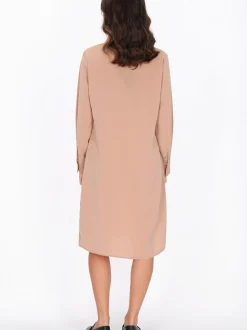 Usha Damen Kleid in taupe - Länge: mittel