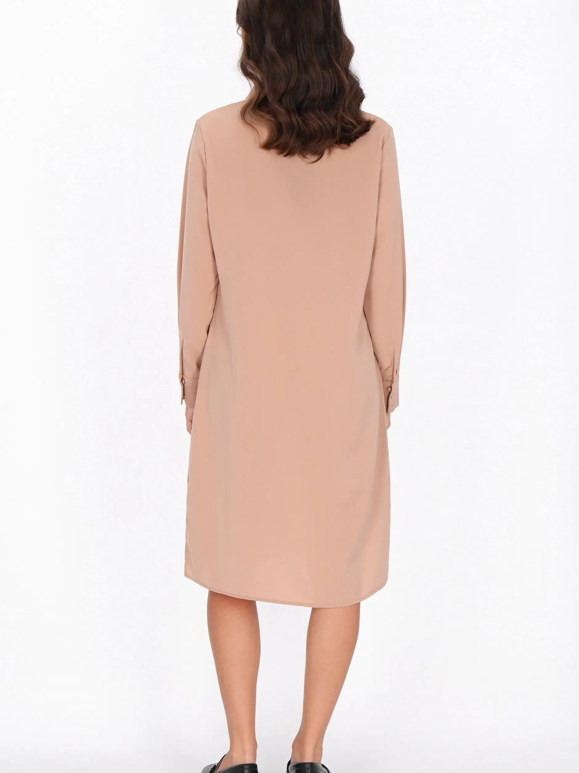 Usha Damen Kleid in taupe - Länge: mittel