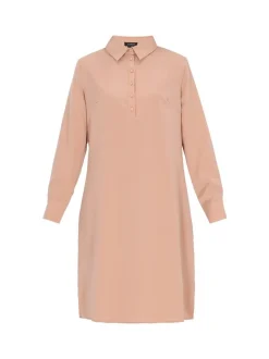 Usha Damen Kleid in taupe - Länge: mittel