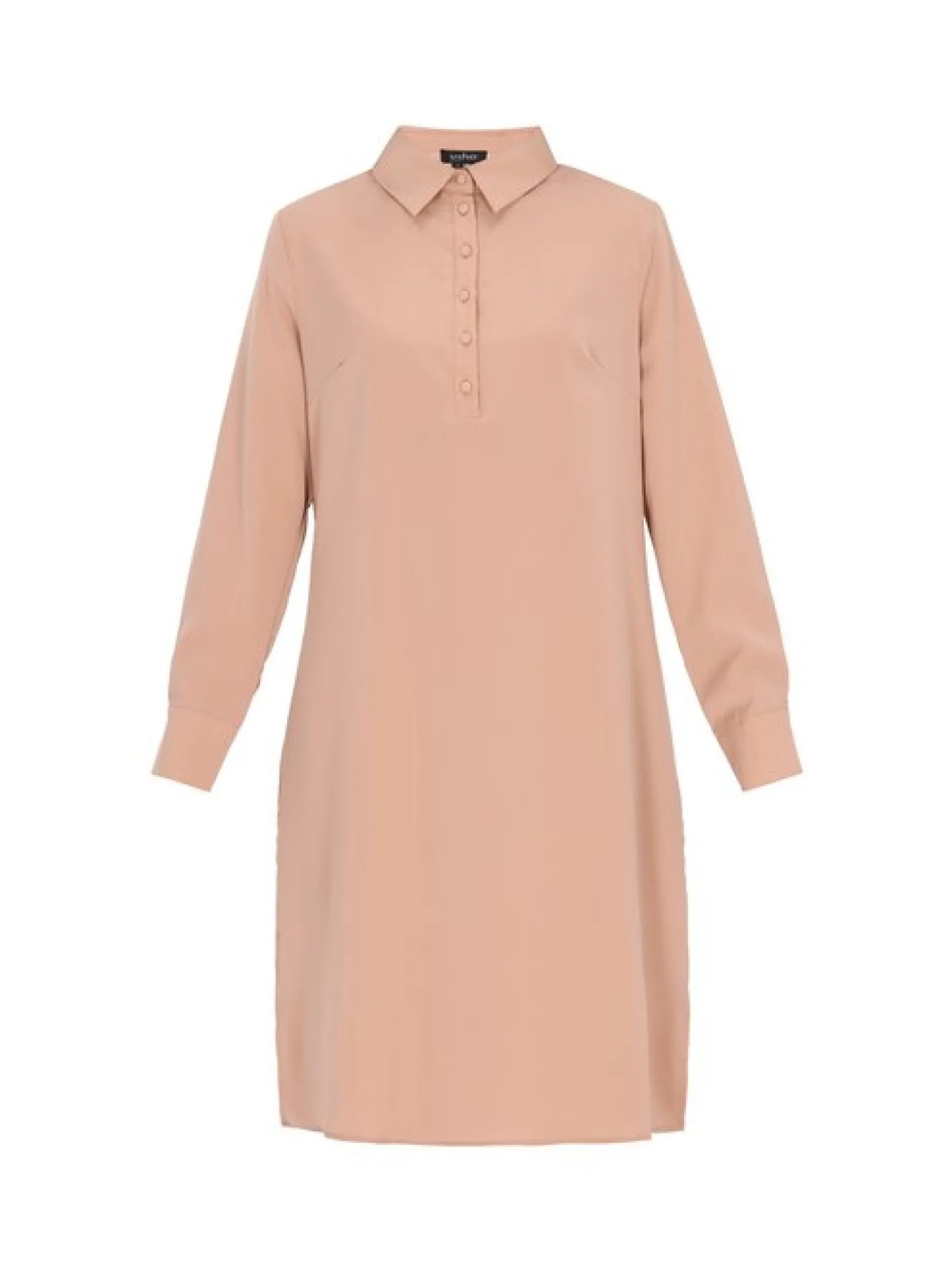 Usha Damen Kleid in taupe - Länge: mittel