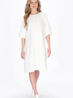 Usha Damen Kleid in weiß - Ausschnitt: Rundhals