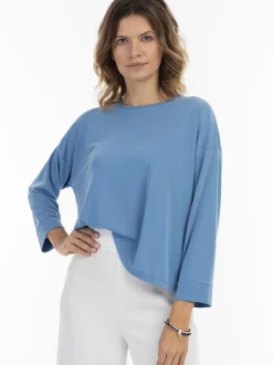Usha Damen Langarmbluse in hellblau